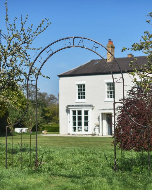 Ornate "Herb Garden" Natural Lacquer Rose Arch Main