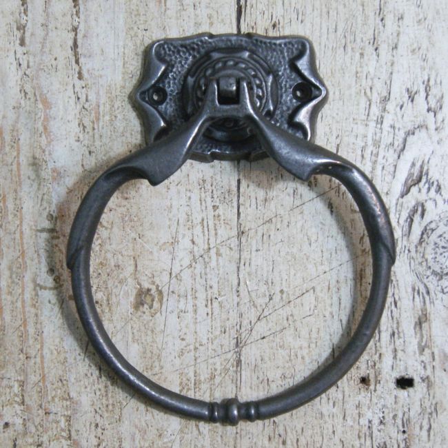 Ornate Ring Towel Rail in a Natural Metal Finish