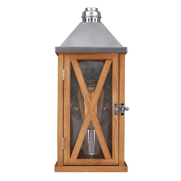 "Osbaston" Small Natural Wood Hand-Crafted Wall Lantern "Osbaston" Small Natural Wood Hand-Crafted Wall Lantern