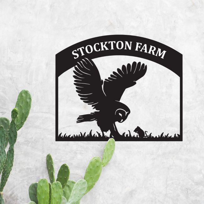 Steel Barn Owl House Name Sign Steel Barn Owl House Name Sign