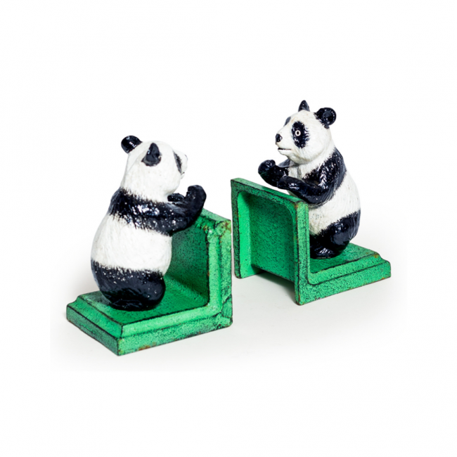Panda Book Ends in a Hand Painted Finish Panda Book Ends in a Hand Painted Finish
