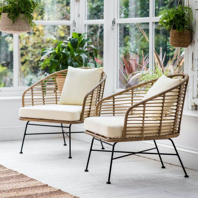 Polyethylene "Bamboo" Armchairs in Situ Outdoors Polyethylene "Bamboo" Armchairs in Situ Outdoors