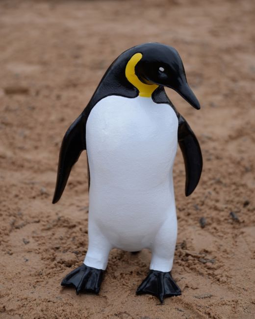 ‘Waddle’ the Penguin Cast Aluminium Garden Sculpture - Looking Down main image