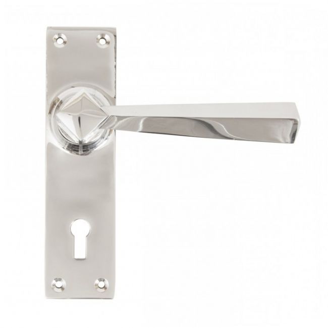 Bright Chrome "Peregrine" Straight Lever Lock Set Bright Chrome "Peregrine" Straight Lever Lock Set