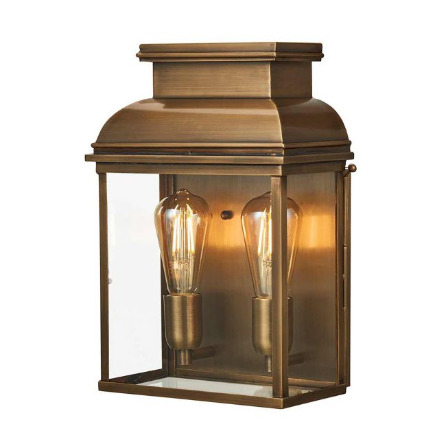 Period Style "Twin Bulb" Aged Brass Flush Wall Light Period Style "Twin Bulb" Aged Brass Flush Wall Light