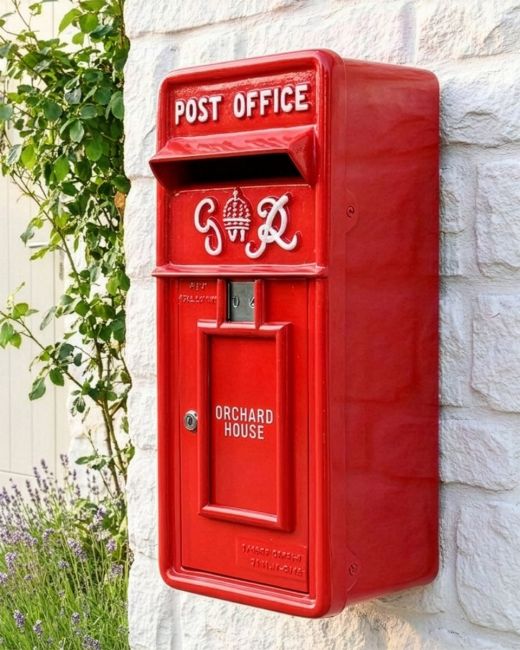 Personalised "Redford Keep" Slim King George Post Box digital illustration