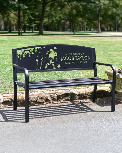 Personalised Football Player Memorial Bench