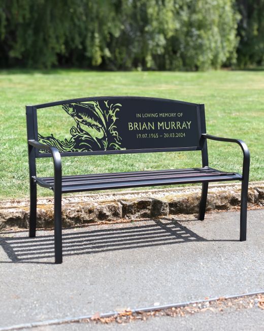 Personalised Freshwater Salmon Iron & Steel Park Bench