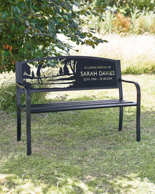 Personalised Golfer Iron & Steel Park Bench