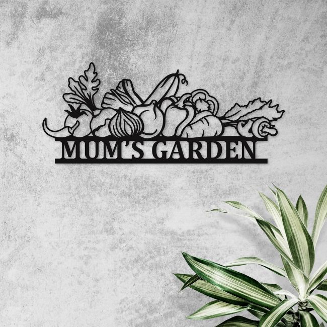 Personalised Vegetable Garden Black Wall Art