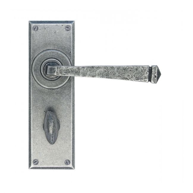 "Thornton" Pewter Finish Lever Handle With Thumb Lock