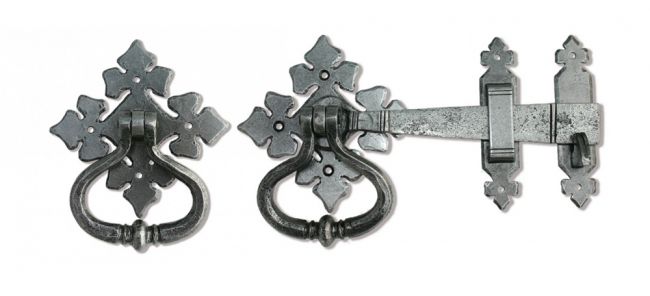 Pewter Victorian Handle Latch Set