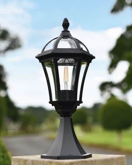 Classic Curved Windowed Pillar Lantern 47cm Classic Curved Windowed Pillar Lantern 47cm
