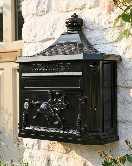 Plain Black Huntingdon Post Box digital illustration