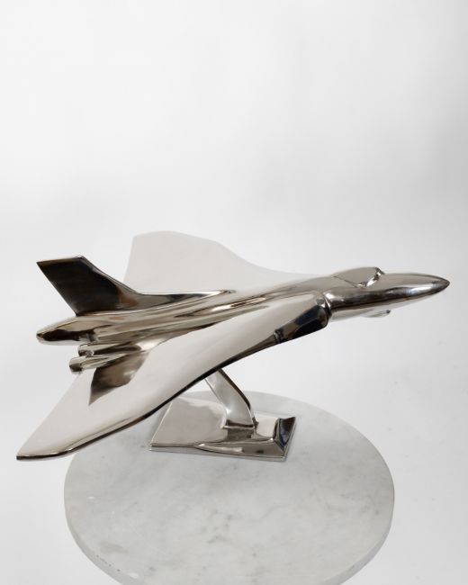 "Typhoon" Military Jet Nickel Plated Home Ornament