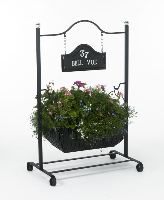 "Reltmure Manor" Hanging Sign and Planter