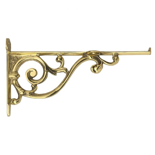 "Luciano" Ornate scroll brass wall bracket 12 x 21cm