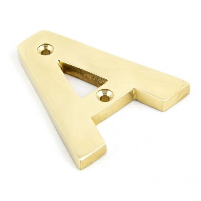 Polished Brass 3 Inch Letter A Screw Fix Letter Polished Brass 3 Inch Letter A Screw Fix Letter