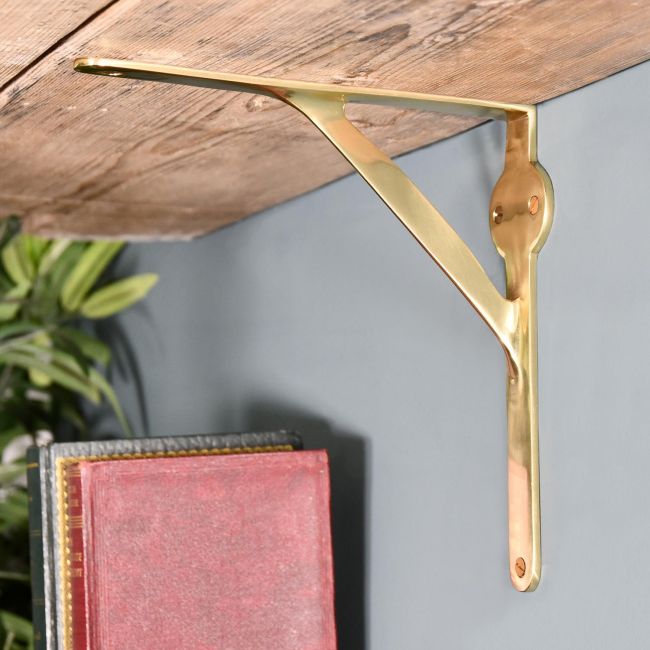 Polished Brass Gallows Bracket in Situ Polished Brass Gallows Bracket in Situ