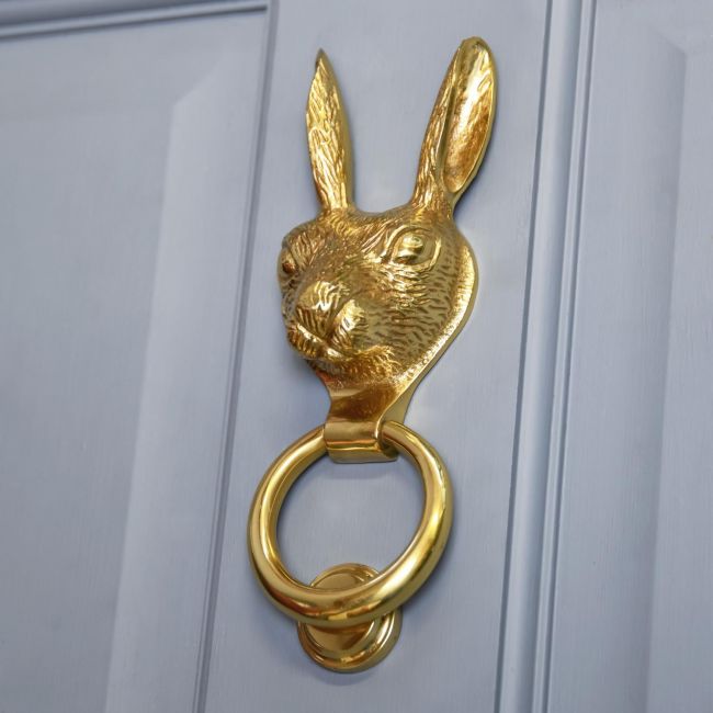 Polished Brass Rabbit Door Knocker Polished Brass Rabbit Door Knocker