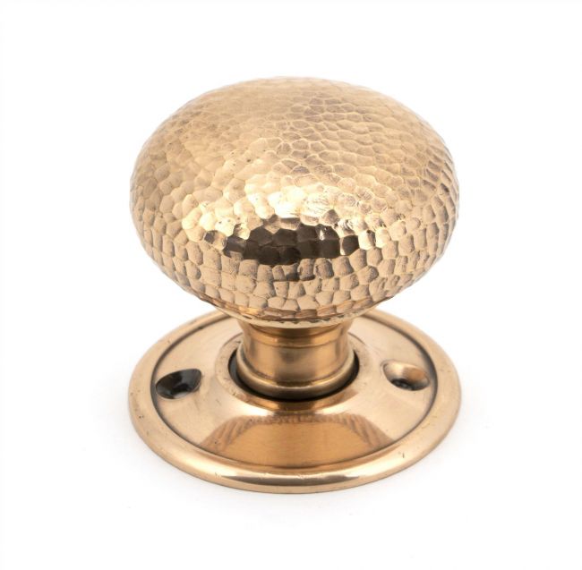 Polished Copper Hammered Mortice & Rim Doorknob Set Polished Copper Hammered Mortice & Rim Doorknob Set