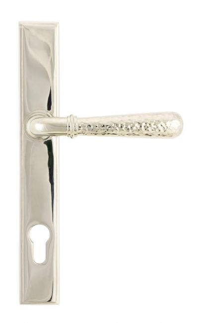 Polished Nickel Hammered Slimline Lever Door Handle Polished Nickel Hammered Slimline Lever Door Handle