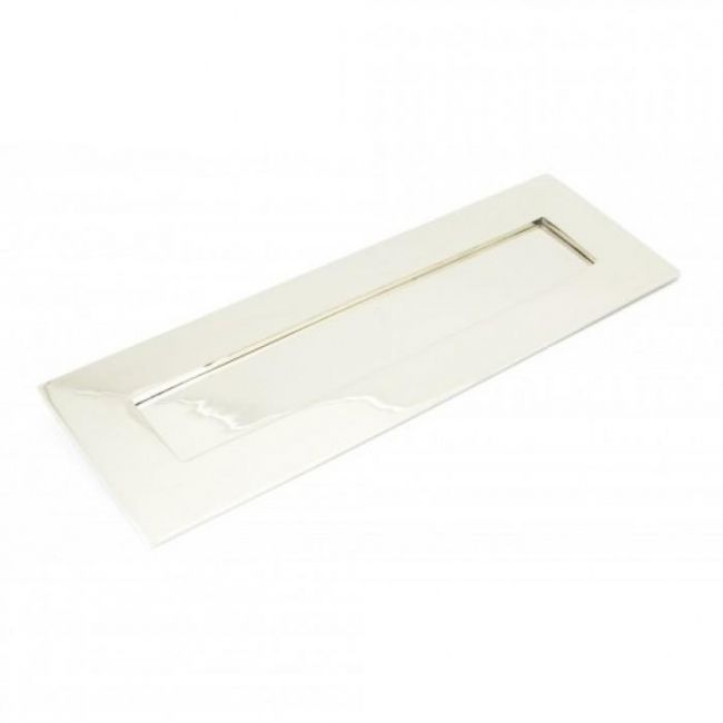 Cast Brass Large Traditional Letter Plate in a Polished Nickel Finish