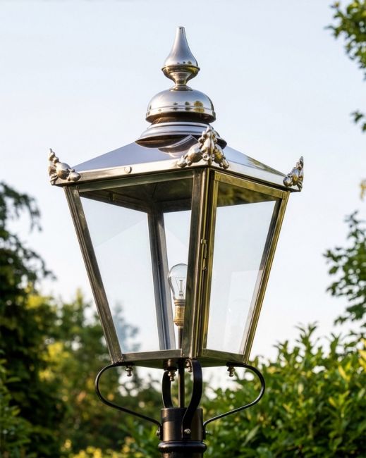 Polished Nickel Victorian Lantern & Custom Frog Collar Digital Illustration Polished Nickel Victorian Lantern & Custom Frog Collar Digital Illustration