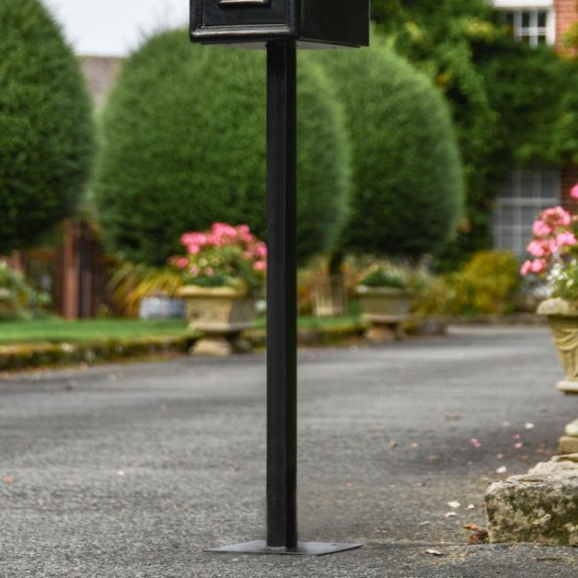 Black Metal Post Box Stand Black Metal Post Box Stand