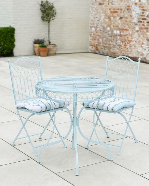 Powder Blue "Belmont" Two Seater Bistro Set Powder Blue "Belmont" Two Seater Bistro Set