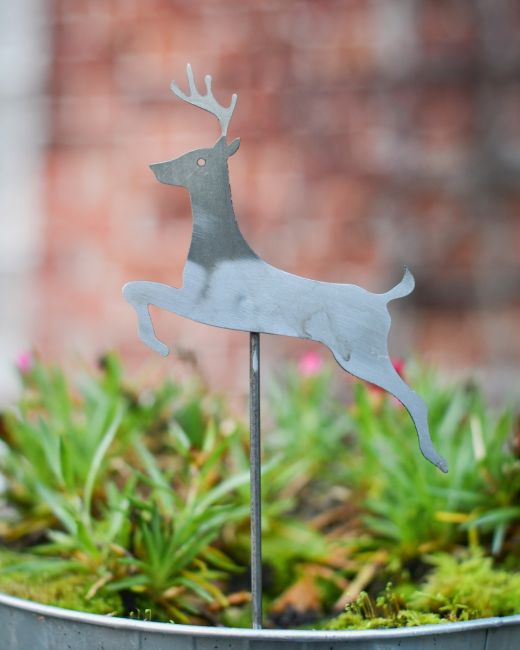 Prancing Deer Artistic Plant Pot Spike - Set of Two