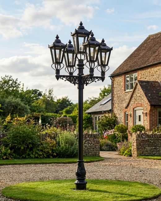 Quintuple Victorian Lamp Post Set - 3m digital illustration