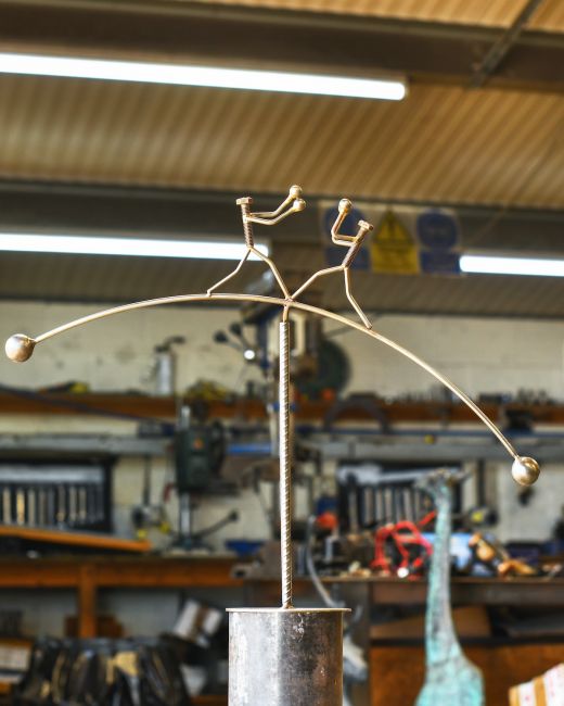 Recycled Metal Boxing Sculpture Recycled Metal Boxing Sculpture