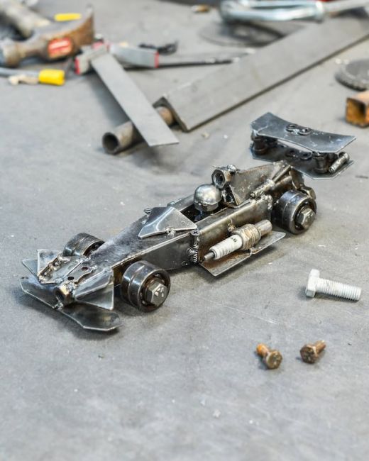 Recycled Metal Formula One Sculpture Recycled Metal Formula One Sculpture