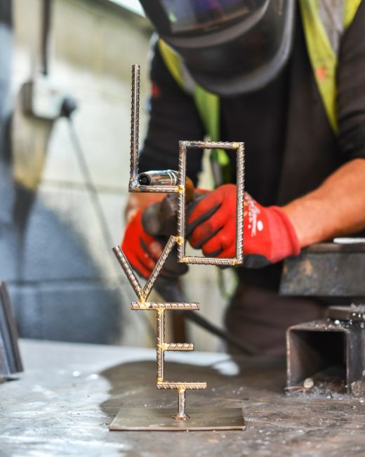 Recycled Metal "LOVE" Sculpture Recycled Metal "LOVE" Sculpture