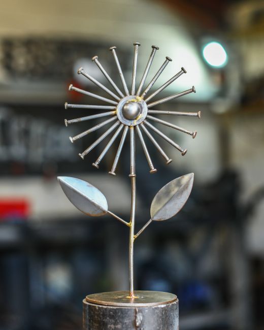 Recycled Metal Sunflower Sculpture