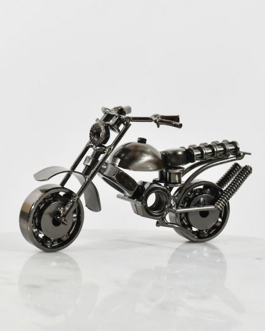 Recycled Metal Vintage Motorbike Sculpture Recycled Metal Vintage Motorbike Sculpture
