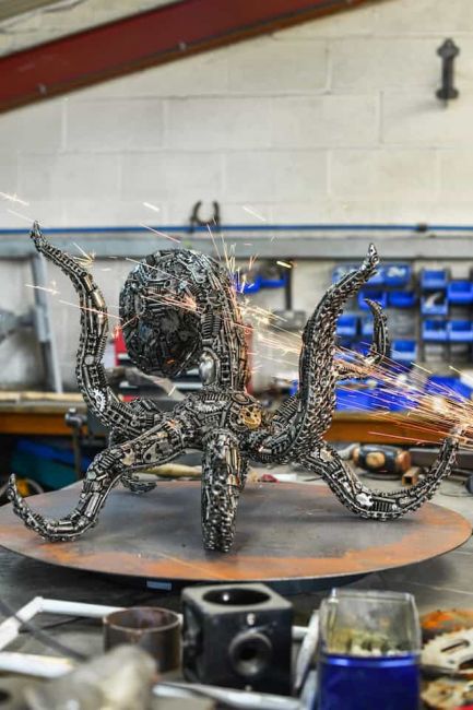Recycled Metal Octopus Sculpture Recycled Metal Octopus Sculpture