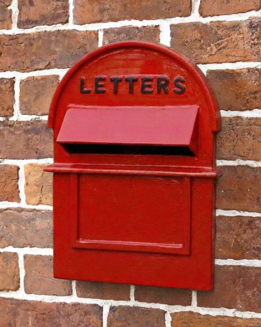 Red & Black Grosvenor Telescopic Post Box on the wall/1 Red & Black Grosvenor Telescopic Post Box on the wall/1