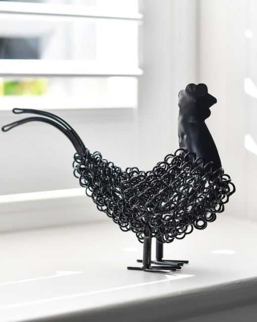 Reggie the Recycled Cockerel Sculpture - Black Reggie the Recycled Cockerel Sculpture - Black