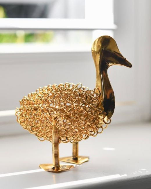 "Remi" the Recycled Metal Duck - Gold