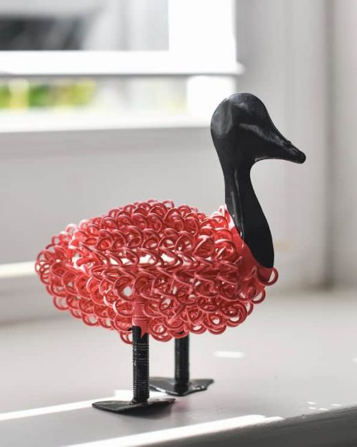 "Remi" the Recycled Metal Duck - Pink "Remi" the Recycled Metal Duck - Pink