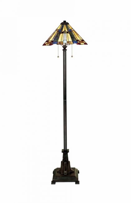 "Prysten Park" Art Deco Style Stained Glass Floor Lamp "Prysten Park" Art Deco Style Stained Glass Floor Lamp