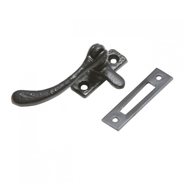 Reversible Simplistic Black Iron Casement Fastener Reversible Simplistic Black Iron Casement Fastener