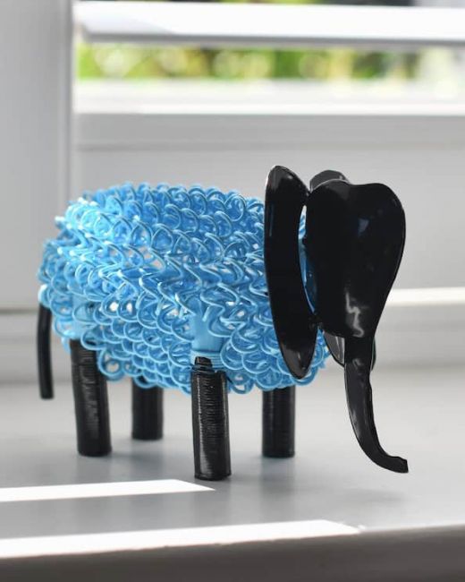 "Rhea" the Recycled Metal Elephant - Blue "Rhea" the Recycled Metal Elephant - Blue