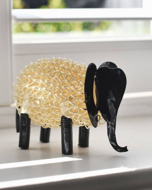"Rhea" the Recycled Metal Elephant - Cream "Rhea" the Recycled Metal Elephant - Cream