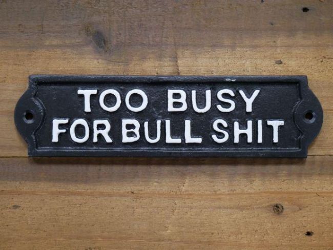 Bullsh*t Risque Iron House Sign in Black Bullsh*t Risque Iron House Sign in Black