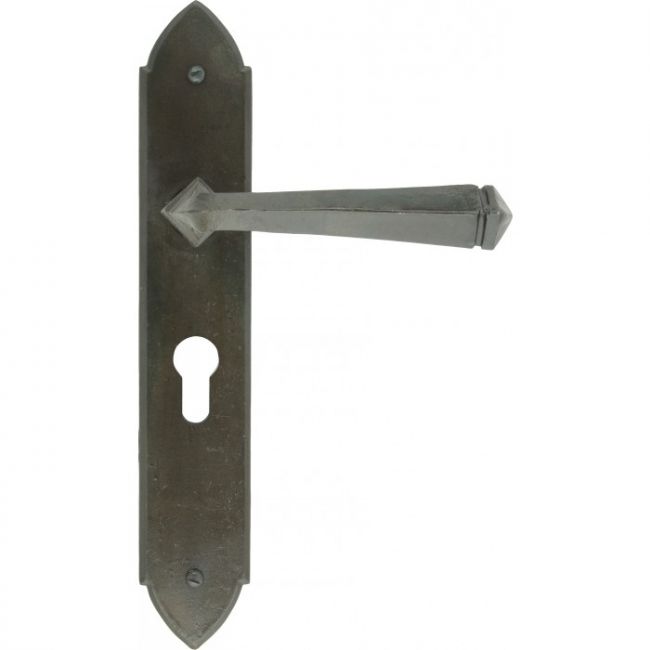 Beeswax Finish Gothic Style Lever Euro Lock Set