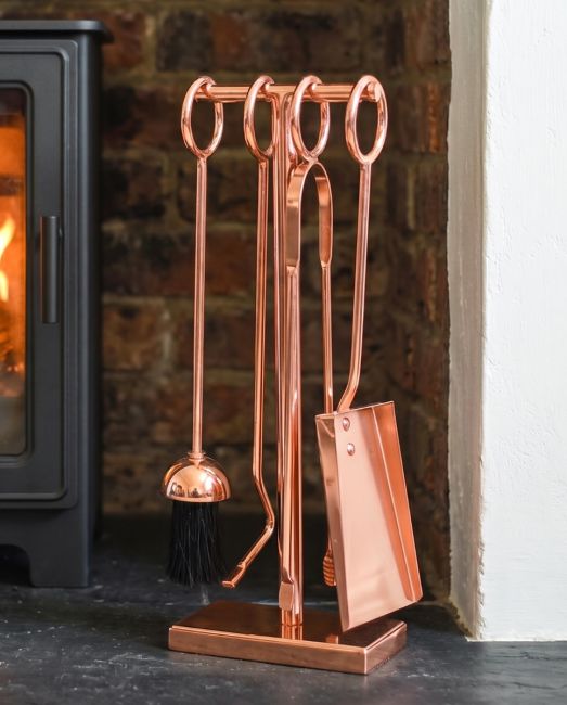 Rose Gold Contemporary Loop Handle Four Piece Companion Set - 29cm Rose Gold Contemporary Loop Handle Four Piece Companion Set - 29cm