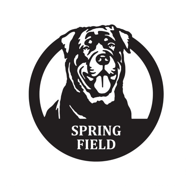 Steel Circular Rottweiler House Name Sign Steel Circular Rottweiler House Name Sign